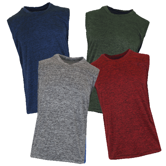 4-Pack: Men's Assorted Moisture Wicking Wrinkle Free Performance Muscle Tees