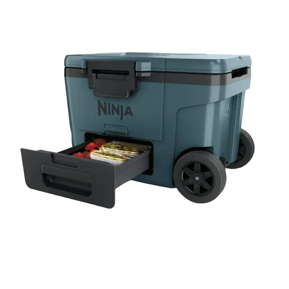 Ninja FrostVault 45qt Wheeled Cooler with Freezer Pack Divider & Cutting Board