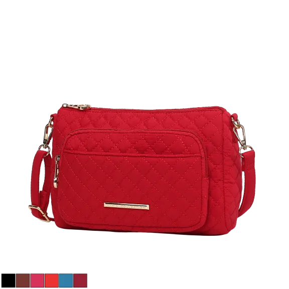 MKF Collection Rosalie Solid Quilted Cotton Women’s Shoulder Bag by Mia K.