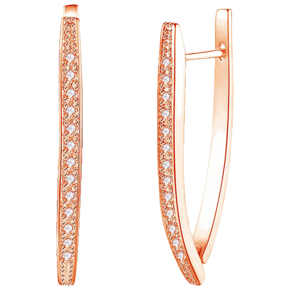 Golden NYC Jewelry MicroPave Curved Huggie Earrings Set in 18K Gold Plated