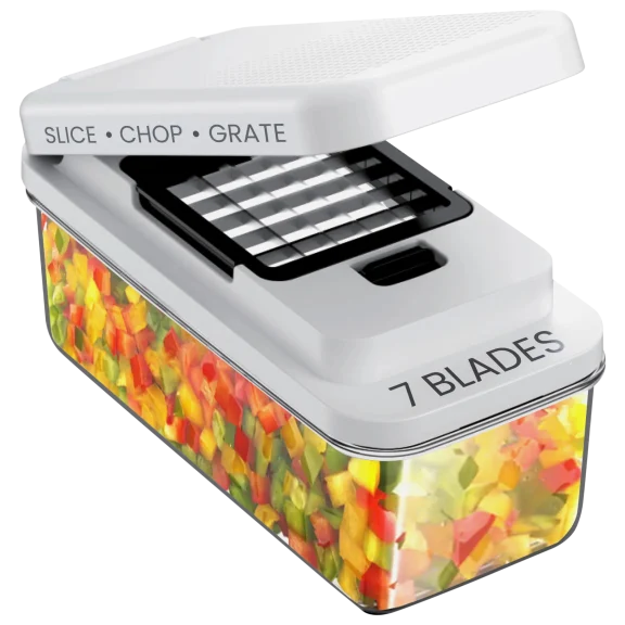 Cheer Collection 7-Blade Vegetable Chopper and Container