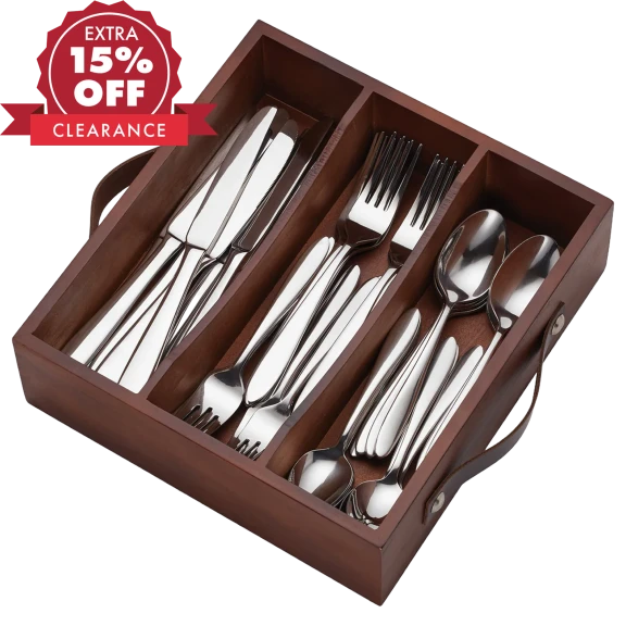 Oneida Mooncrest 30-Piece Flatware Set with Caddy