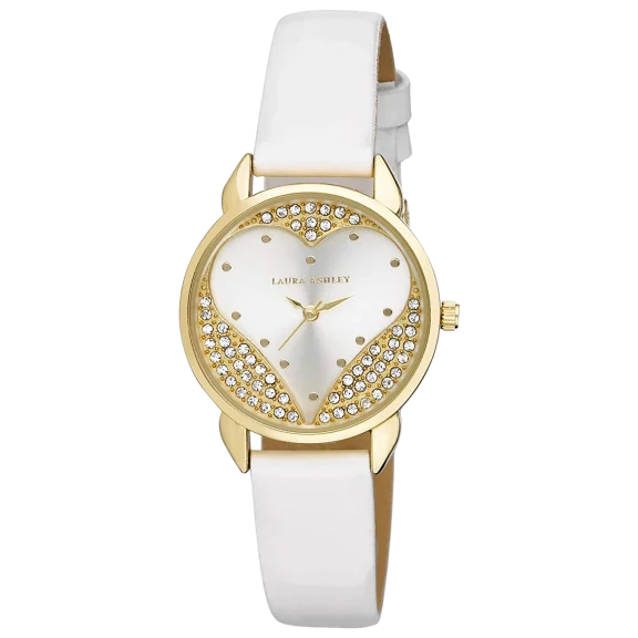 Laura Ashley Open Heart Patent Strap Watch