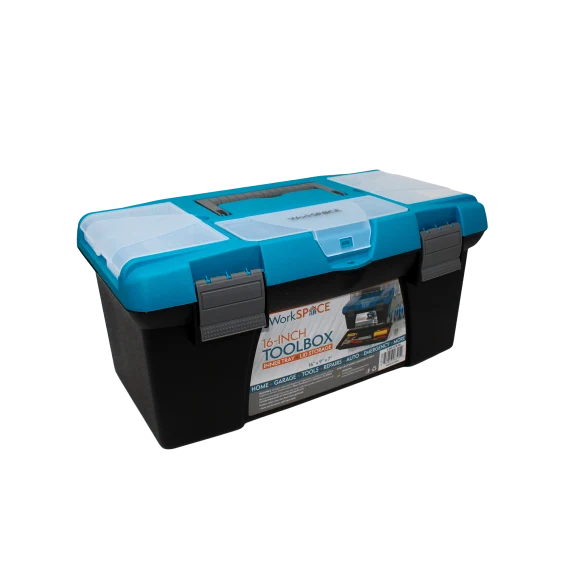 WorkSpace Tool Box with Inner Tray & Lid Storage