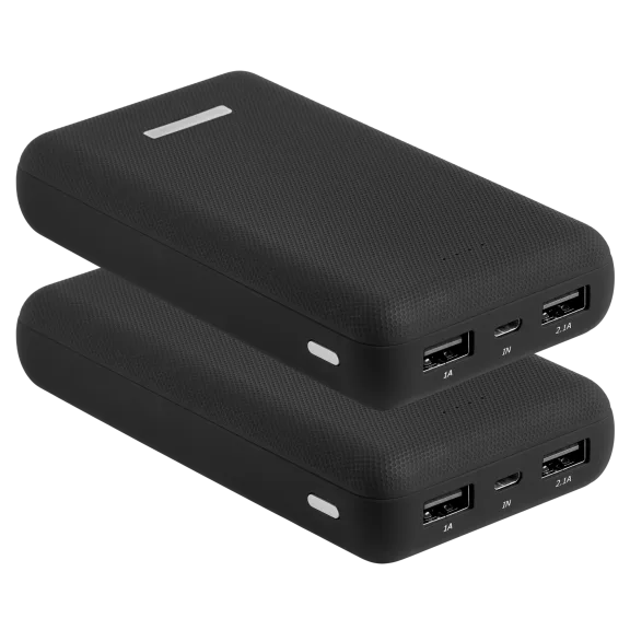 Paquete de 2: PowerXcel Mega Power Bancos de Energía Compactos de 20,000 mAh