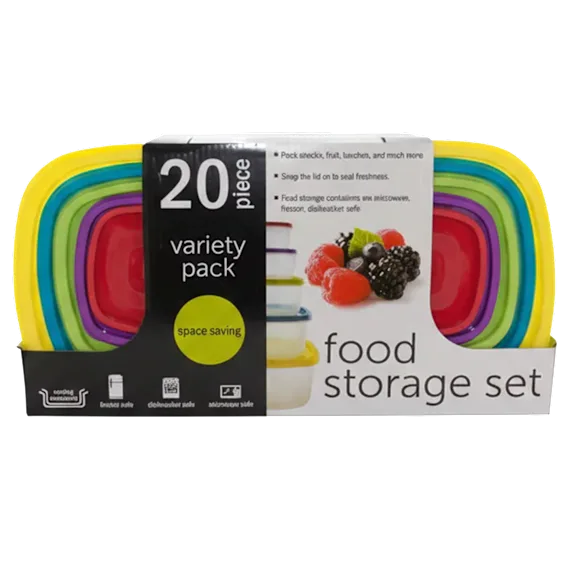 Infinite Basics 20-Piece Variety Pack Food Storage Containers Set