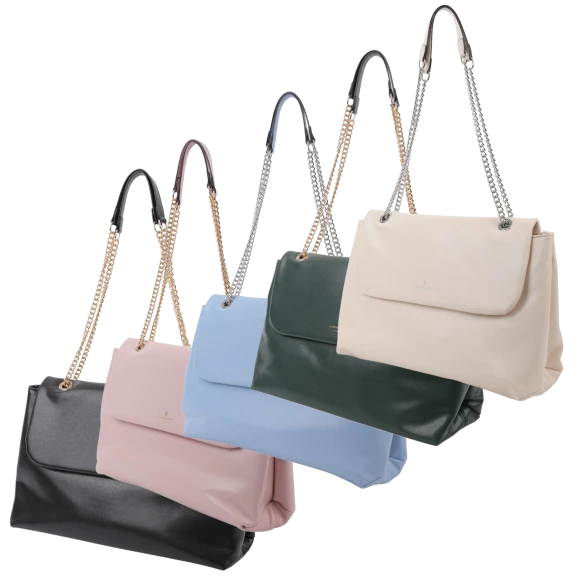 London Fog Phoebe Oversized Chain Strap Shoulder Bag