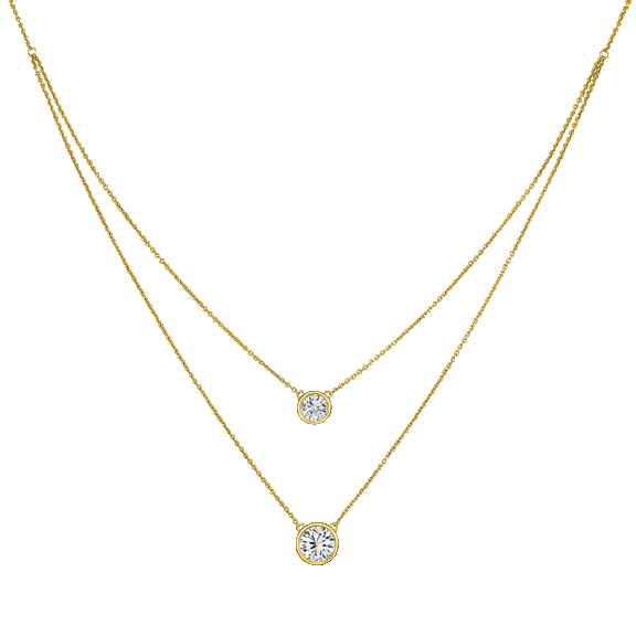 Jennifer Miller Double Solitaire Layered Necklace