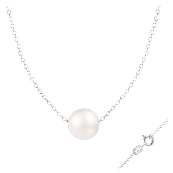 Splendid Pearls White Freshwater Pearl Slider in Sterling Silver