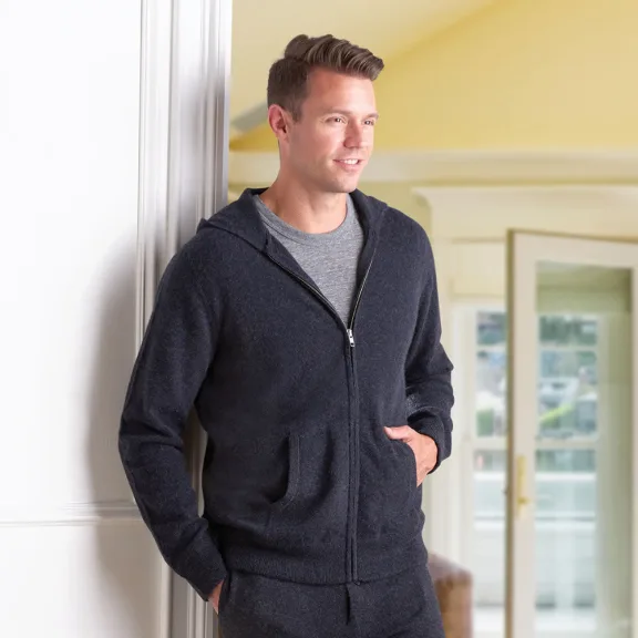 The Gentleman's Washable Cashmere Hooded Sweatshirt