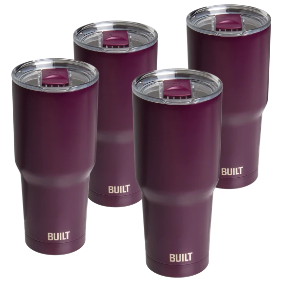 4-Pack: BUILT 30oz Double Wall Tumbler with Lid