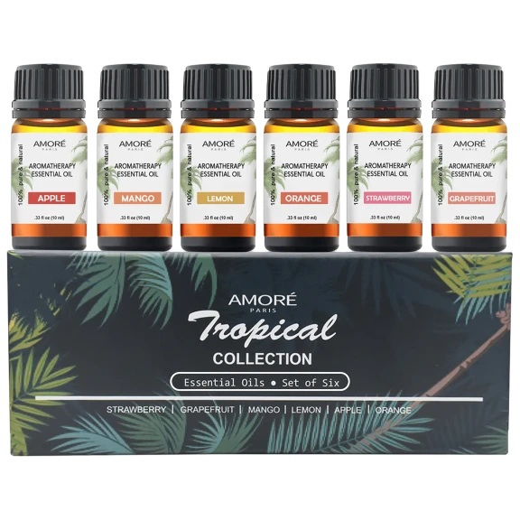 Amore Paris 6-Piece Tropical Collection Therapeutic-Grade Aromatherapy Essential