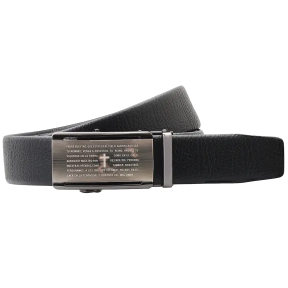 Steeltime Mens Vegan Leather Spanish Lords Prayer Belt