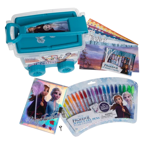 Frozen 2 Fun Bundle with Gel Pens, Trolly Set, and Sparkle Diary