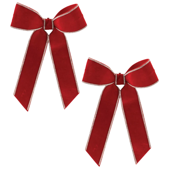 Melrose International 2-Piece Jeweled Holiday Bow Set