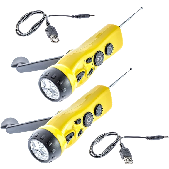 2-Pack: Dynamo Light and Emergency Radio (Yellow)
