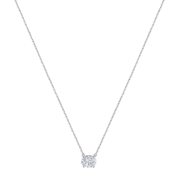 Beyond Brilliance 1 Carat TW Oval Cut Lab Grown Diamond Pendant Necklace