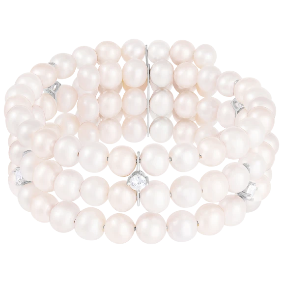 Splendid Pearls Triple Row Freshwater Pearl Bracelet