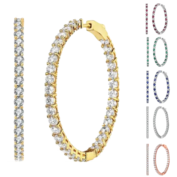 Rachel Glauber Large Hoop Earrings