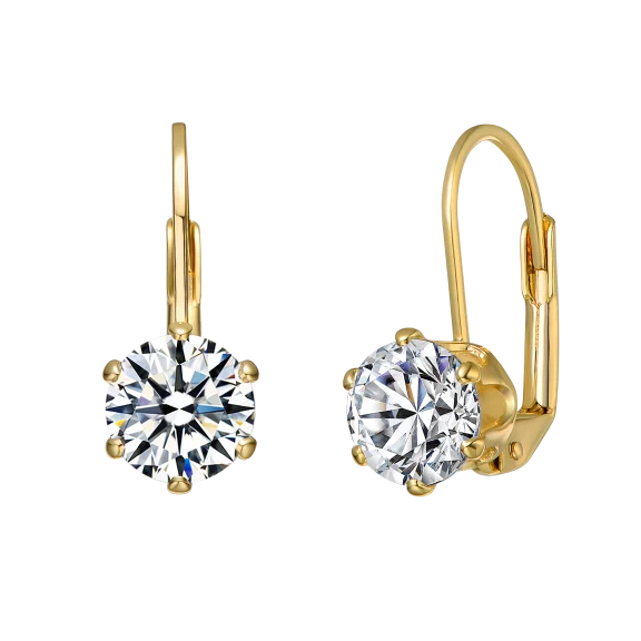 Rachel Glauber Modern Solitaire Drop Earrings