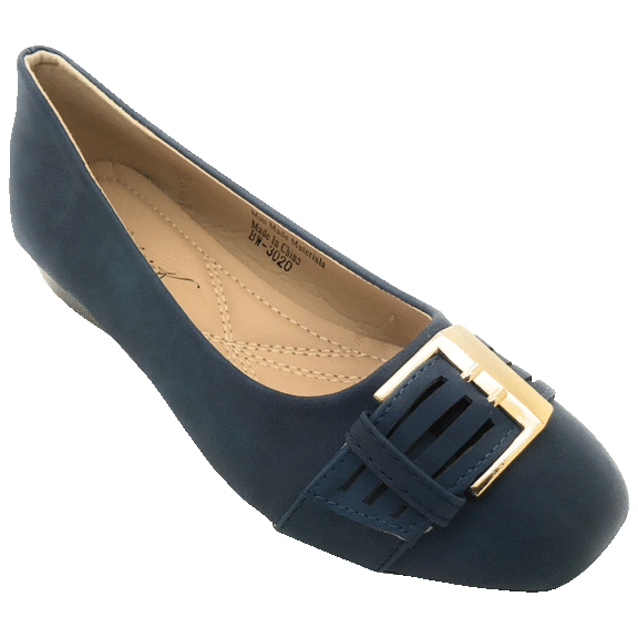 Victoria K. Women Fashion Low Belted Wedge Shoes