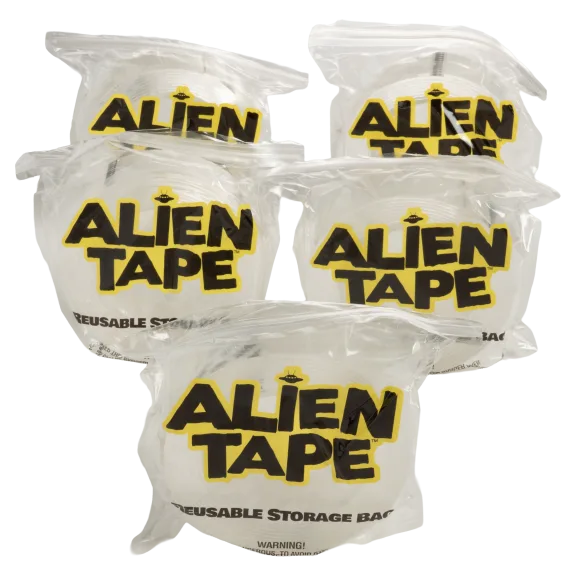 5-Pack: Bell and Howell Reusable Alien Tape Rolls with Nano-Grip Tech (10' each)