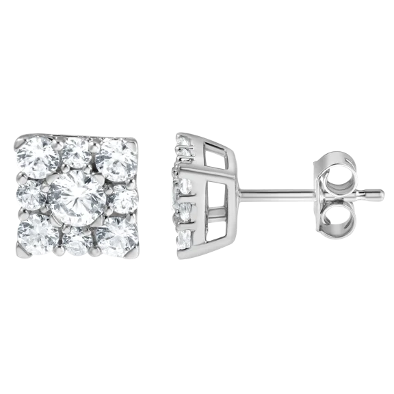 Beyond Brilliance 1 Carat Round Cut Lab Grown Diamond Cluster Stud Earring