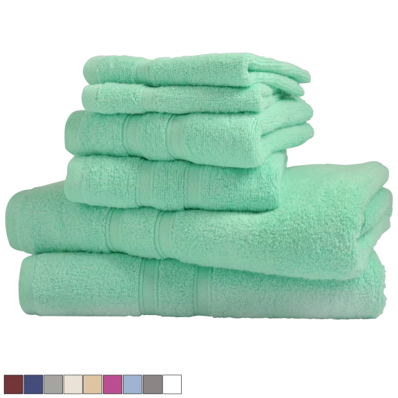 Bibb Home 6-Piece Zero Twist Egyptian Cotton Towel Set