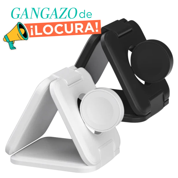 LAX Gadgets Base de carga Inalámbrica Plegable 3 en 1 Compatible con MagSafe