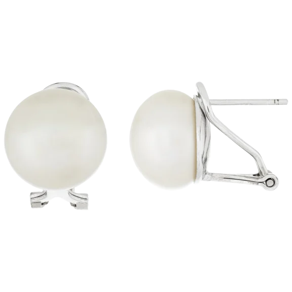 Splendid Pearls Omega Clip Pearl Earrings