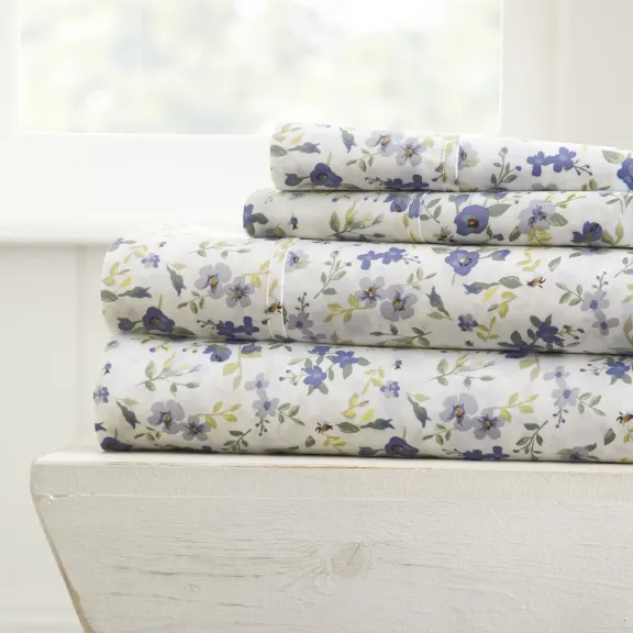 Cloth & Gable 4-Piece Premium Ultra Soft Blossoms Bed Sheet Set