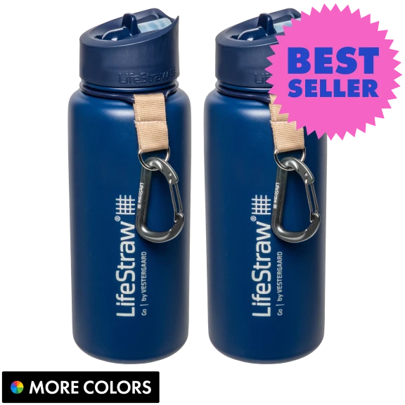2-Pack: LifeStraw Go 24oz Stainless Steel Insulated Water Filter Bottle