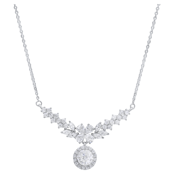 The Moissanite Floral Drop Necklace