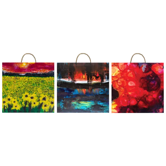 3-Pack: Wahl Art by Venice Beach Collections Abstract Images - Red/Multi