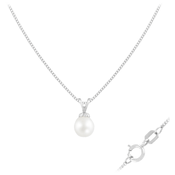 Splendid Pearls Freshwater Pearl Drop Pendant Necklace in Sterling Silver