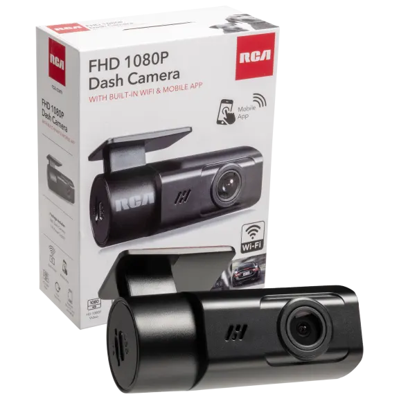 RCA 1080P Dash Cam with Built-In WiFi & Mobile App