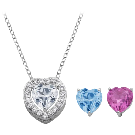 Morgan & Paige Halo Framed Interchangeable Heart Pendant