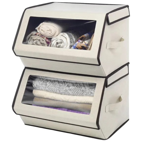 2-Pack: Whitmor Stackable Window Storage Boxes