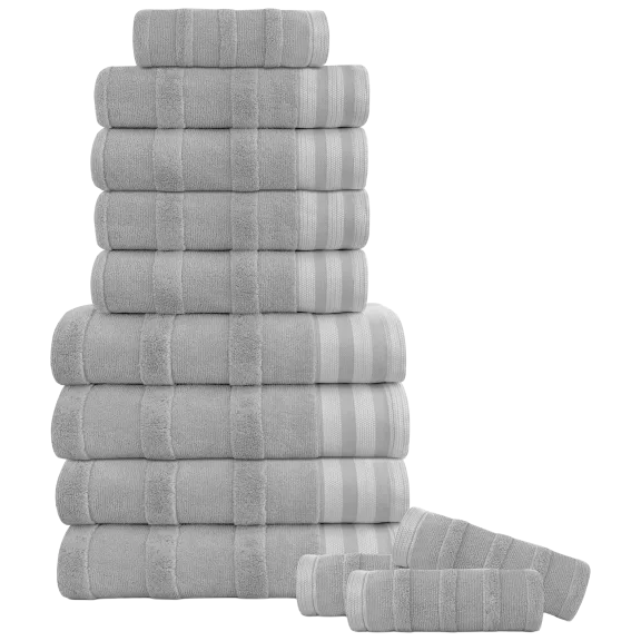 Kathy Ireland 12-Piece Jacquard Stripe Kyoto Towel Set