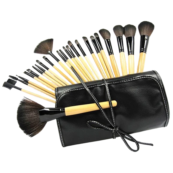 Miley Cosmetics 24-Piece Makeup Brush Set with Bag