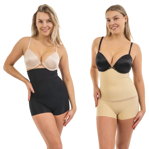 Paquete de 2: Body Beautiful Fajas Moldeadoras de Cintura Alta para Mujer