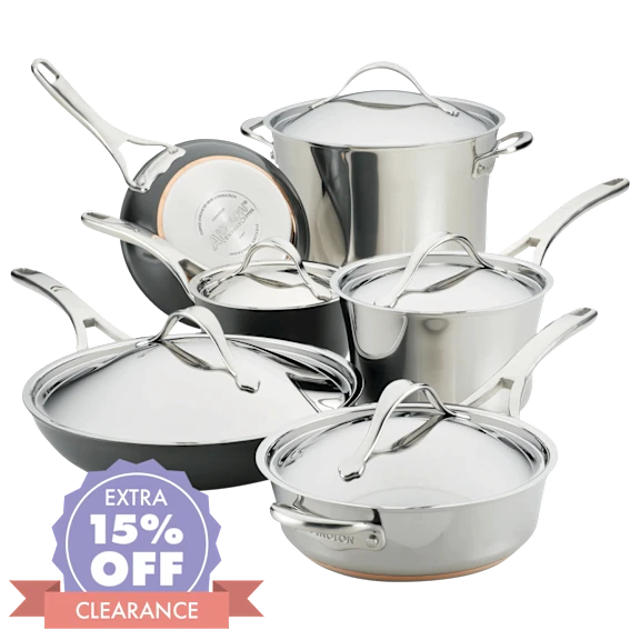 Anolon Nouvelle Luxe 11-Piece Stainless and Hard Anodized Cookware Set