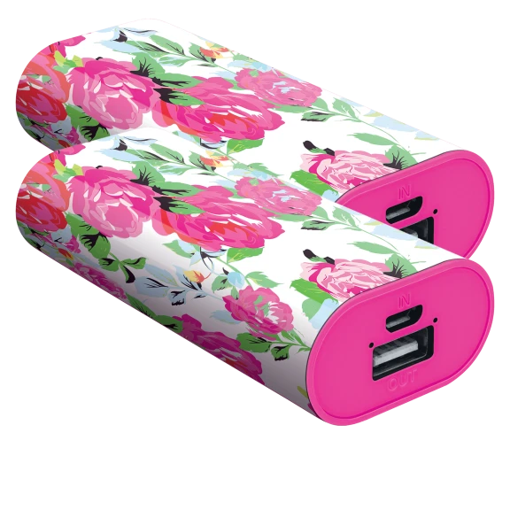 2-Pack: Floral Printed 4000 mAh Powerbank part of The Macbeth Collection