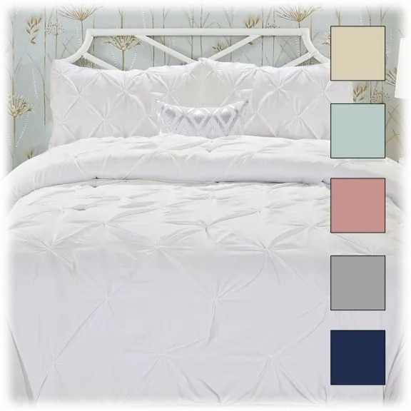 Modern Pinch Pleated Comforter 3-Piece Set