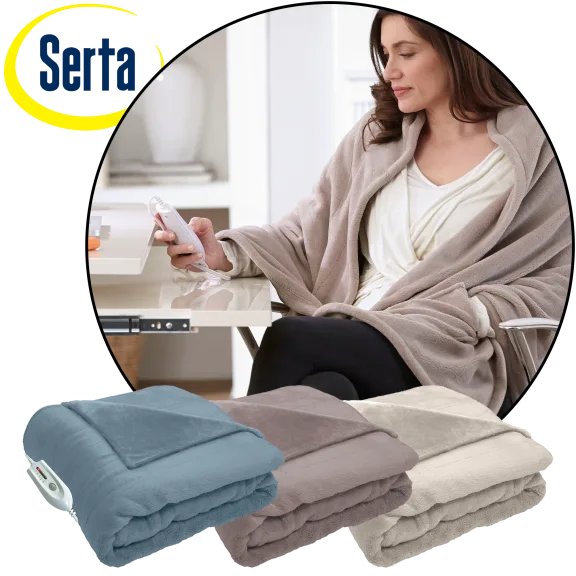 Serta Heated Cuddler Throw with Pockets