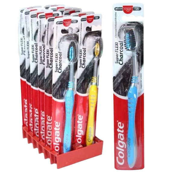 24-Pack: Colgate Super Flexi Charcoal Toothbrush
