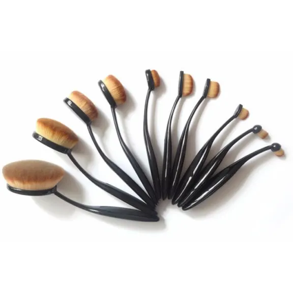 ONLINE EXCLUSIVE: Professional 10-Piece Oval Makeup Brush Set