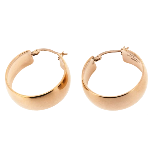 18K Rose Gold Plated Thick Hoop Earrings