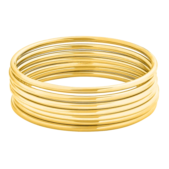 7-Pack 18K Gold-Plated Bangles
