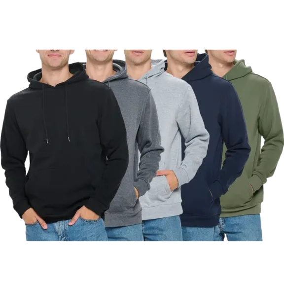 3-Pack: Nextex Apparel Men's Fleece Pullover Hoodies